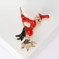 Alloy Enamel Witch Broom Brooch Creative Fashion Clothing Lapel Pin view 5