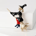 Alloy Enamel Witch Broom Brooch Creative Fashion Clothing Lapel Pin view 4