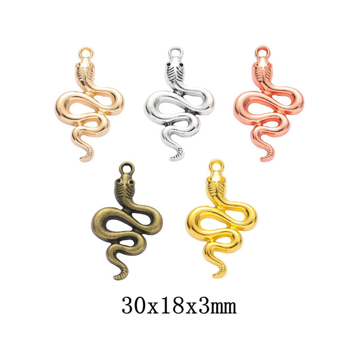 Zinc Alloy Snake Charm Pendant No.432231 for DIY Necklace Bracelet Jewelry Making
