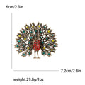 Alloy Rhinestone Peacock Brooch Pin For Creative Animal Apparel Decoration view 6