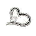 Alloy Pearl Rhinestone Heart Brooch Pin For Coats And Shawls – Gold view 5