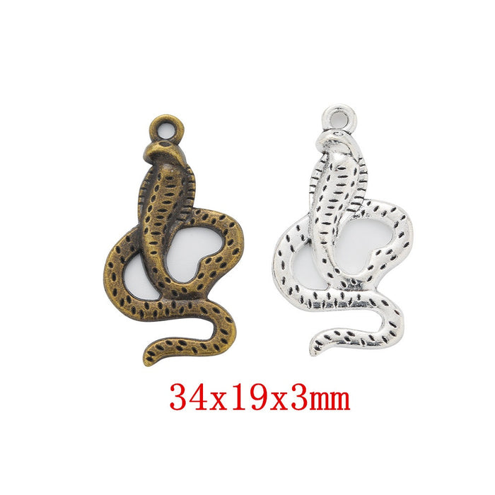 Zinc Alloy Snake Charm Pendant for DIY Necklace Bracelet Jewelry Making