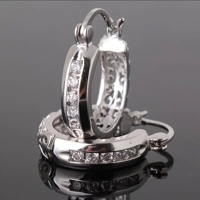 Vintage Baroque Round Hoop Earrings For Women, Minimal Chic Fashion Ear Hoops Jewelry