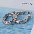 Vintage Baroque Round Hoop Earrings For Women, Minimal Chic Fashion Ear Hoops Jewelry view 5