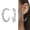 Light Luxury Oversized C Shape Geometric Hoop Earrings European American Statement Studs view 1