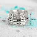 Copper Wide Band Index Finger Ring Star Moon Texture Vintage Sun God Statement Ring view 4
