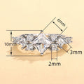Princess Cut Simulated Moissanite Ring, European American Rhombus Starry Luxury Finger Ring view 4