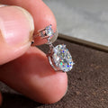 Fashion OL Oval Sparkle Stud Earrings, Light Luxury Niche Bridal Wedding Drop Earrings view 4