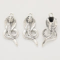 Antique Silver Zinc Alloy Snake Charm Pendant No.678611 for DIY Necklace Bracelet Jewelry Making view 2