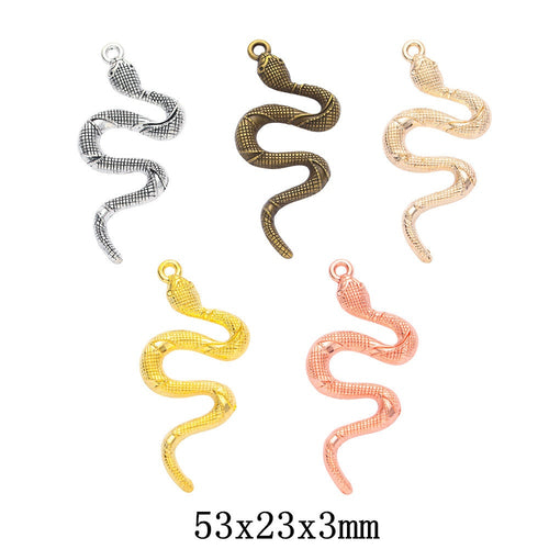 Zinc Alloy Snake Charm Pendant No.811301 for DIY Necklace Bracelet Jewelry Making