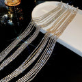 Copper Triangle Rhinestone Long Tassel Drop Earrings Fashion OL Geometric Statement Jewelry view 3