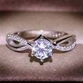 Classic Proposal Ring For Women With Simulated Moissanite, High End Fashion Finger Jewelry view 2