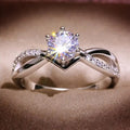 Classic Proposal Ring For Women With Simulated Moissanite, High End Fashion Finger Jewelry view 1