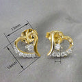 Creative Heart Shaped Stud Earrings For Women, Sweet Cute Micro Pave Hollow Versatile Ear Jewelry view 5