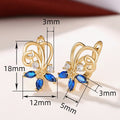 Gold Flower Hoop Earrings For Women With Marquise Zircon, Versatile Fashion Jewelry view 5