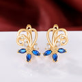 Gold Flower Hoop Earrings For Women With Marquise Zircon, Versatile Fashion Jewelry view 3