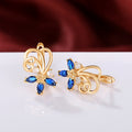 Gold Flower Hoop Earrings For Women With Marquise Zircon, Versatile Fashion Jewelry view 4