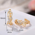 Compact Twisted Hoop Earrings With Micro Pave Zircon Flower Detail For Evening Dress view 5