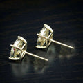 Full Zircon Round Stud Earrings Four Prong Hip Hop Ear Jewelry Simple Commuter Earrings For Women view 3