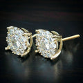 Full Zircon Round Stud Earrings Four Prong Hip Hop Ear Jewelry Simple Commuter Earrings For Women view 2