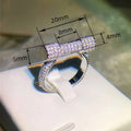 Luxury Full Zircon Geometric Dumbbell Shape Ring Trendy Statement Finger Jewelry view 5