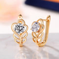 Statement Flower Leaf Ear Cuff Earrings For Women, Korean Style Fresh Floral Ear Jewelry view 2