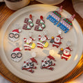 Christmas Cartoon Santa Claus Acrylic Enamel Drop Earrings, Festive Snowflake Hat Women Earrings view 1