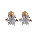 Light Luxury Zircon Snowflake Pearl Stud Earrings French Geometric Hollow Christmas Jewelry view 5