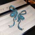 Alloy Rhinestone Bow Drop Earrings With Silver Needle, European Statement Luxury Style view 2