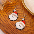 Cute Christmas Santa Claus And Stocking Colorblock Acrylic Holiday Drop Earrings view 4
