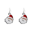 Cute Christmas Santa Claus And Stocking Colorblock Acrylic Holiday Drop Earrings view 5