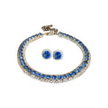 Alloy Round Geometric Rhinestone Stud Earrings Necklace Jewelry Set Light Luxury Elegant view 5