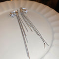 Chic Zircon Five-Point Star Tassel Chain Clip-on Earrings For Women view 2