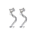 Chic Zircon Five-Point Star Tassel Chain Clip-on Earrings For Women view 5