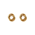 Vintage Luxury Gold Alloy Textured Twisted Rope Irregular Geometric Circle Statement Stud Earrings view 5