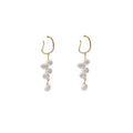 Elegant French Vintage Irregular Pearl Alloy Ear Cuff Hoop Long Tassel Clip-On Fashion Earrings view 5