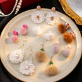 Sweet Plush Ball Heart Stud Earrings With Star Daisy Geometric Clip On Design For Girls view 2