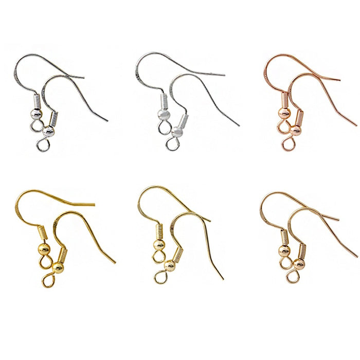 Elegant Alloy Fish Hook Ear Wires With Ball Bead Loops DIY Jewelry Findings For Women Drop Earrings