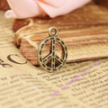 Round Peace Sign Metal Charms in Gold, Bronze and Silver Tones view 2