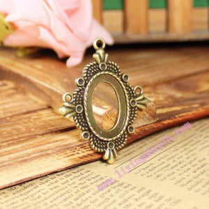 50x41mm Four-Leaf Cabochon Tray Bezel Setting Fits 25x18mm