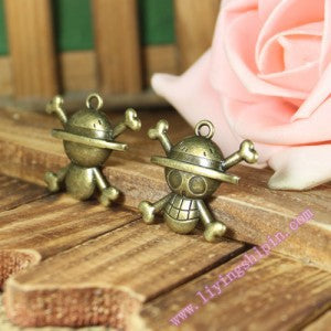 30x28mm Skull Robot Alloy Pendant