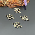 Vintage Snowflake Alloy Charm Pendant for Christmas Jewelry, 20x12mm