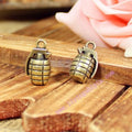 Vintage Alloy Grenade Charm Pendant 22x11mm for DIY Jewelry