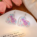 Creative Heart Shaped Colorful Acrylic Nurse Stethoscope Letter Statement Dangle Drop Earrings view 3