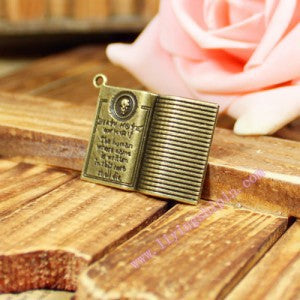 33x25mm Notebook Charm Pendant Alloy Book Design for DIY Jewelry