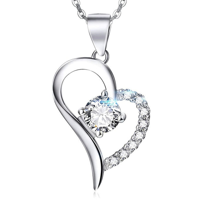 Simple Heart Pendant Necklace Accessory, Korean Japanese Style Anniversary Gift For Women