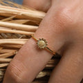 Sunflower Flower Ring For Women, Korean Japanese Fresh Artistic Index Finger Jewelry view 3