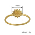 Sunflower Flower Ring For Women, Korean Japanese Fresh Artistic Index Finger Jewelry view 5