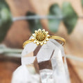 Sunflower Flower Ring For Women, Korean Japanese Fresh Artistic Index Finger Jewelry view 2