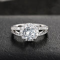European Luxury Zircon Faux Diamond Couple Ring For Proposal Engagement Birthday Gift Jewelry view 3